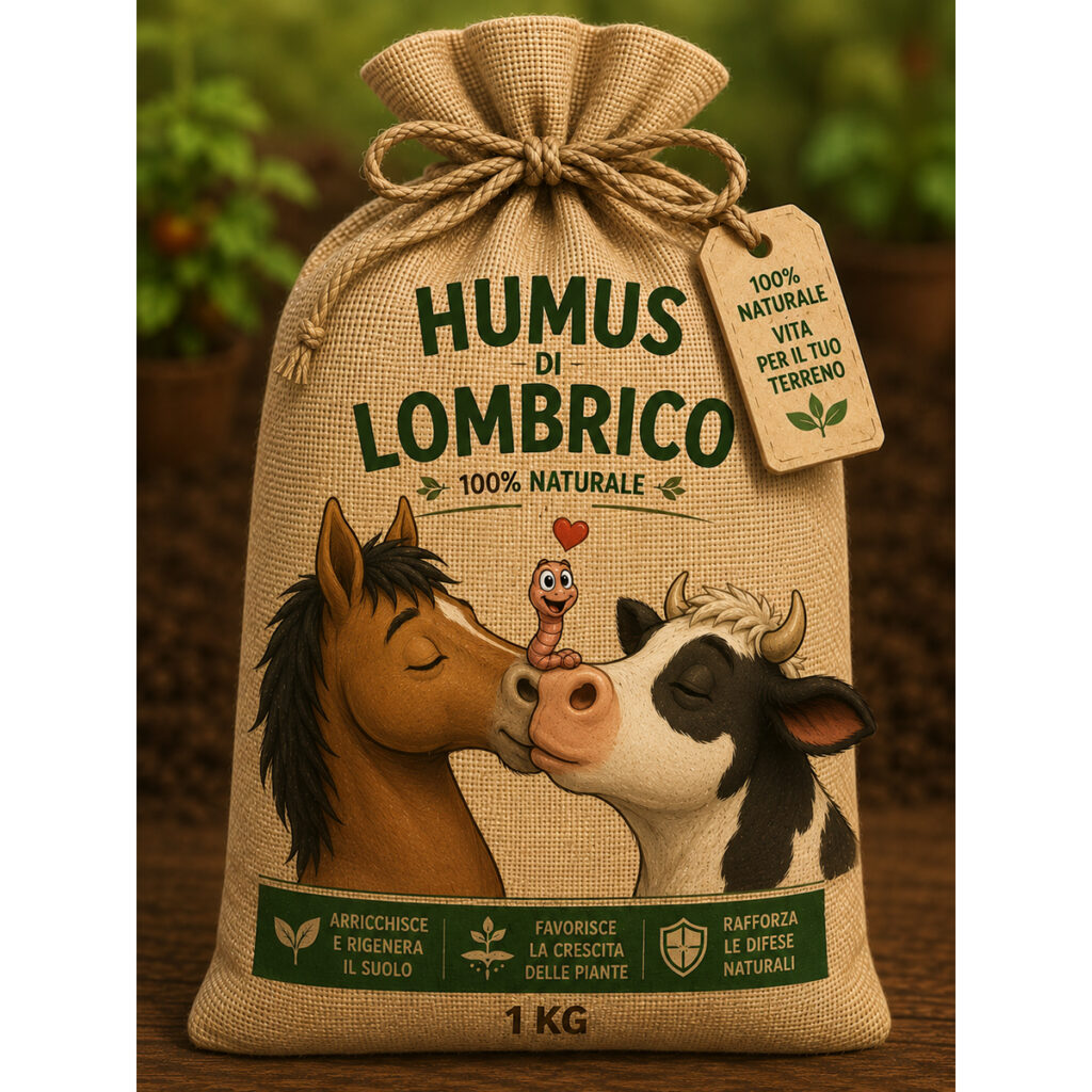 Humus di Lombrico da Letame Bovino + Equino 100% Puro